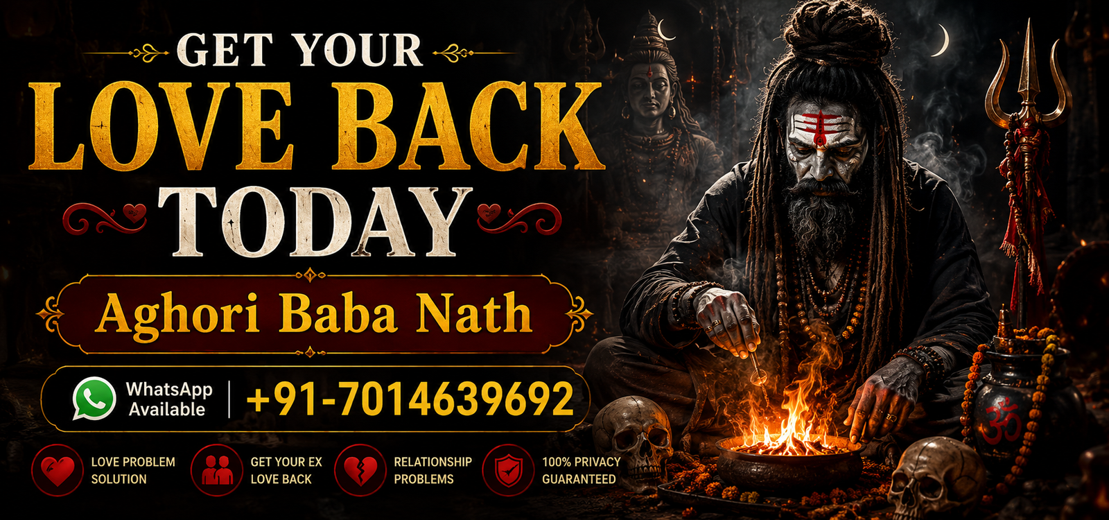 World Famous Aghori Baba Nath +91-7014639692